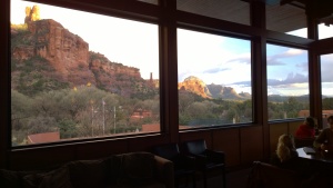 The view at sunset from View 180 at Enchantment Resort.